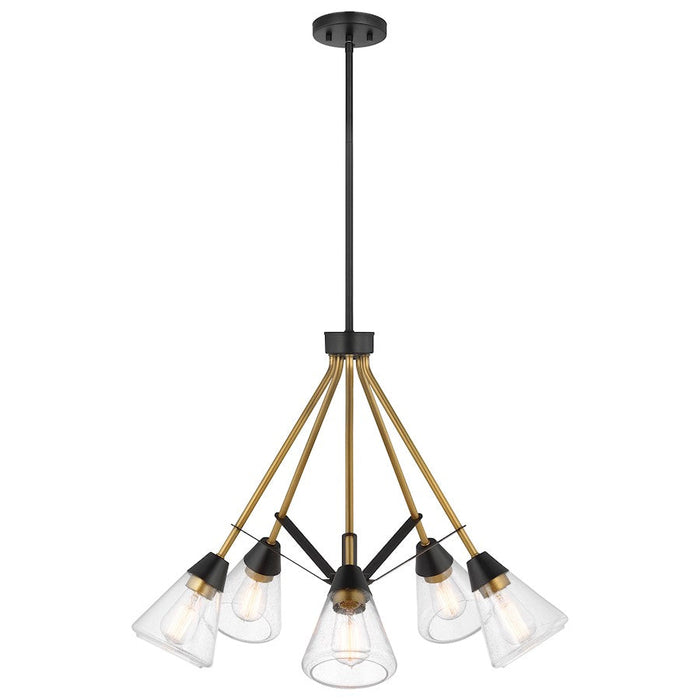 Nuvo Lighting Starlight Chandelier/60W, Black/Brass/Seed