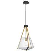 Nuvo Lighting Starlight 1 Lt Foyer Pendant/60W, Black/Brass/Seed - 60-7687