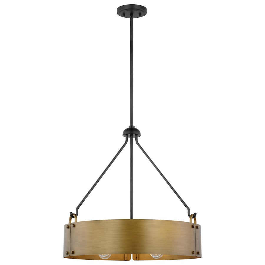 Nuvo Lighting Halter 4 Light Pendant/60W, Black/Natural Brass Metal - 60-7693