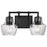 Nuvo Lighting Destin 2 Light Vanity/60W, Black /Silver/Clear Ribbed