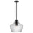 Nuvo Lighting Destin 1 Light Med. Pendant, Black/Silver/Clear Ribbed - 60-7705