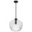 Nuvo Lighting Destin 1 Light Med. Pendant, Black/Silver/Clear Ribbed