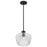 Nuvo Lighting Destin 1 Lt Mini Pendant/60W, Black /Silver/Clear Ribbed