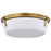 Nuvo Lighting Rowen 3 Light Flush Mount, Natural Brass/Etched White - 60-7750