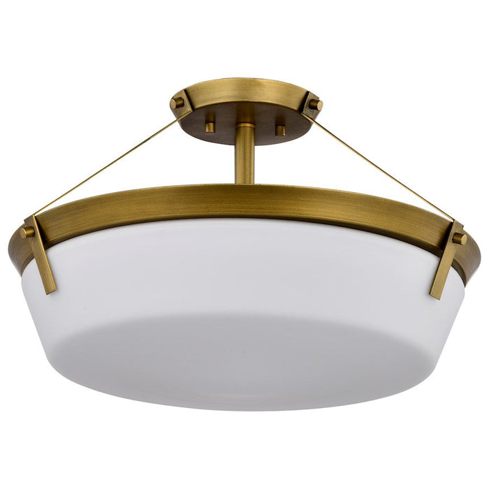 Nuvo Lighting Rowen 4 Light Semi Flush Mount, Brass/Etched White - 60-7752