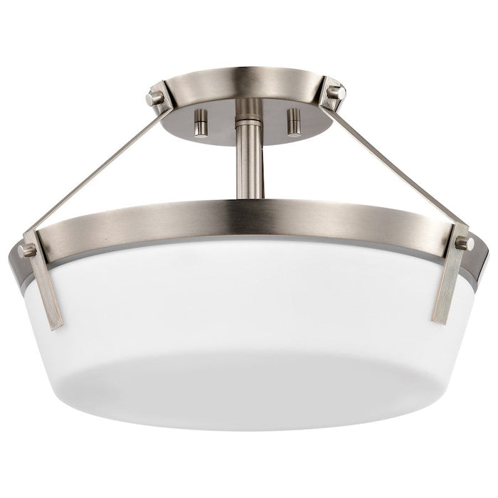 Nuvo Lighting Rowen 3 Light Semi Flush Mount, Nickel/Etched White - 60-7763