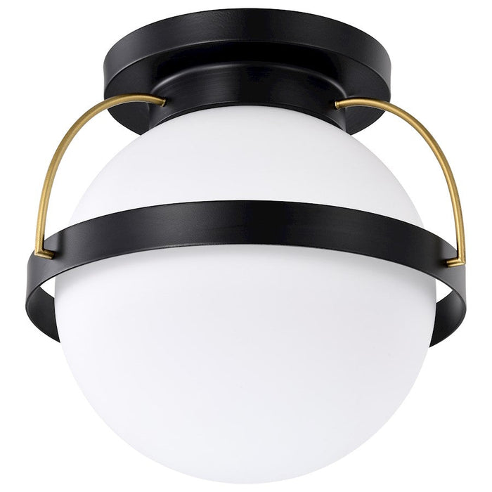 Nuvo Lighting Lakeshore 1 Light 13" Flush Mount, Black/Brass/Opal - 60-7771