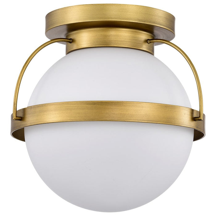 Nuvo Lighting Lakeshore 1 Light Small Flush Mount, Brass/White Opal - 60-7780