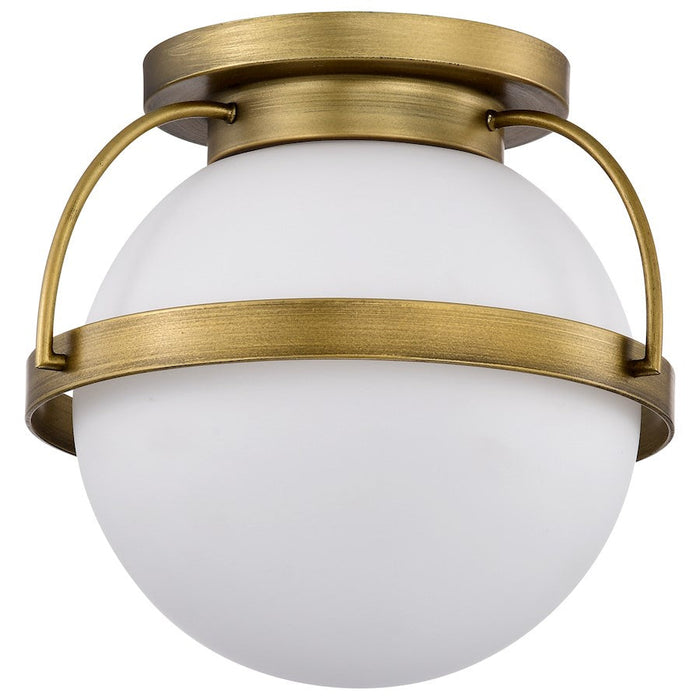 Nuvo Lighting Lakeshore 1 Light Medium Flush Mount, Brass/White Opal - 60-7781