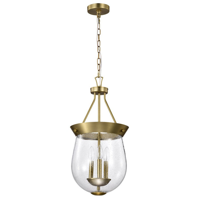 Nuvo Lighting Boliver 3 Light 11" Pendant, Vintage Brass/Clear Seeded - 60-7801