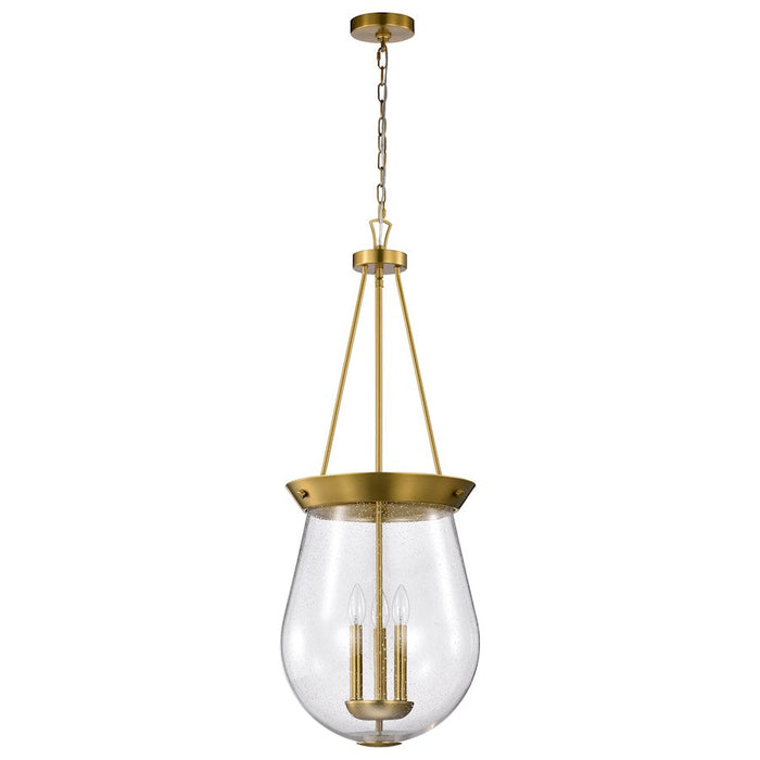 Nuvo Lighting Boliver 3 Light 14" Pendant, Vintage Brass/Clear Seeded - 60-7804