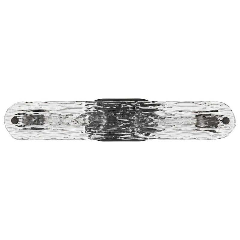 Nuvo Glacier 22in 2-Light Vanity Light | Contemporary Matte Black Steel and Ice Glass | Bathroom Vanity | 5 x 22 x 4 in | Model 60-7812
