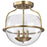 Nuvo Lighting Amado 3 Light Semi Flush Mount, Vintage Brass/Clear - 60-7821