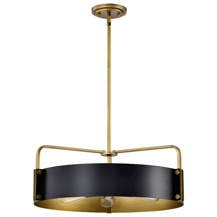 Nuvo Lighting Altos 5 Light Large Pendant, Matte Black/Natural Brass - 60-7844