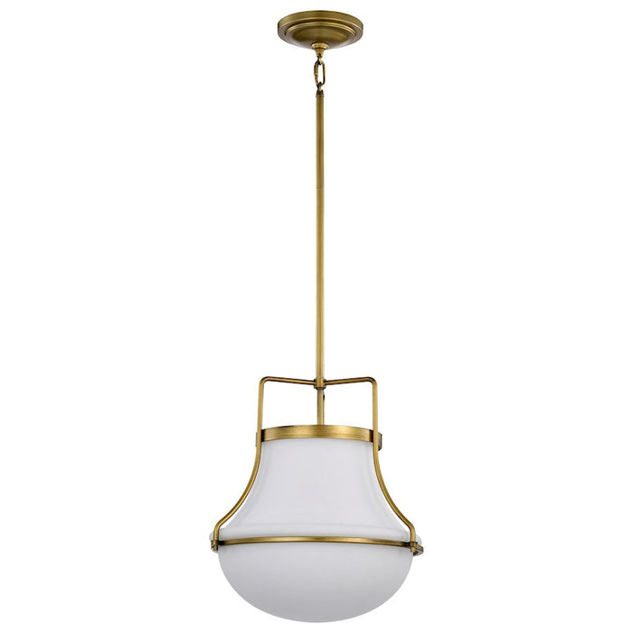 Nuvo Lighting Valdora 1 Light 14" Pendant, Natural Brass/White Opal - 60-7863