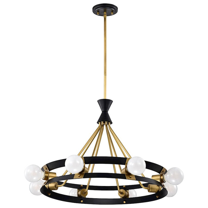 Nuvo Lighting Marsden 8 Light Chandelier, Matte Black/Natural Brass - 60-7868