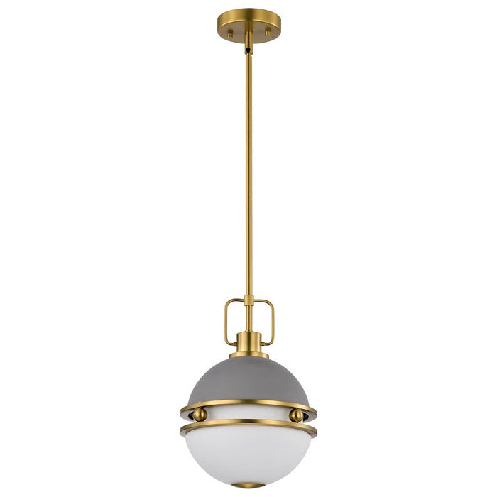 Nuvo Lighting Everton 1 Light 10" Pendant, Gray/Brass/Etched Opal - 60-7875