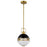 Nuvo Lighting Everton 1 Light 10" Pendant, Black/Brass/Etched Opal - 60-7876