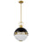 Nuvo Lighting Everton 2 Light 14" Pendant, Black/Brass/Etched Opal - 60-7878