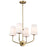 Nuvo Lighting Cordello 4 Light Chandelier, Brass/Etched White Opal