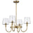 Nuvo Lighting Brookside 4 Light Chandelier, Vintage Brass/Clear - 60-7885