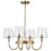 Nuvo Lighting Brookside 4 Light Chandelier, Vintage Brass/Clear