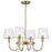 Nuvo Lighting Brookside 4 Light Chandelier, Vintage Brass/Clear