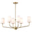 Nuvo Lighting Cordello 6 Light Island Pendant, Brass/Etched White Opal