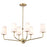 Nuvo Lighting Cordello 6 Light Island Pendant, Brass/Etched White Opal