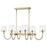 Nuvo Lighting Brookside 6 Light Island Pendant, Vintage Brass/Clear