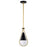 Nuvo Lighting Admiral 1 Light 10" Pendant, Black/Brass/White Opal - 60-7903