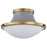 Nuvo Lighting Lafayette 1 Light 14" Flush Mount, Gray/Brass/White Opal - 60-7915