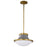 Nuvo Lighting Lafayette 1 Light 14" Pendant, Gray/Brass/White Opal - 60-7917