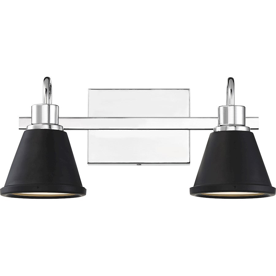 Nuvo Lighting Bette LED Vanity, Nickel/Black Metal Shade