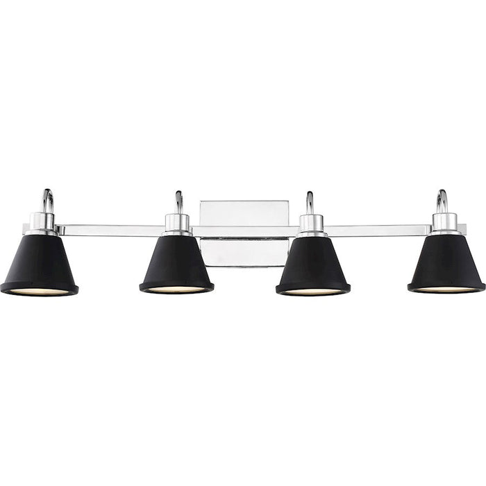 Nuvo Lighting Bette LED Vanity, Nickel/Black Metal Shade