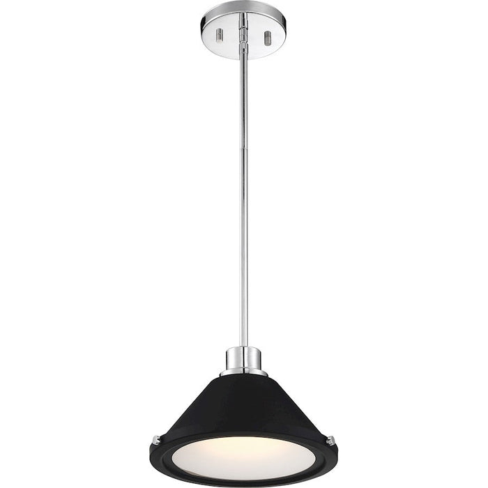 Nuvo Lighting Bette 1 Light LED Mini Pendant, Nickel/Black Metal Shade