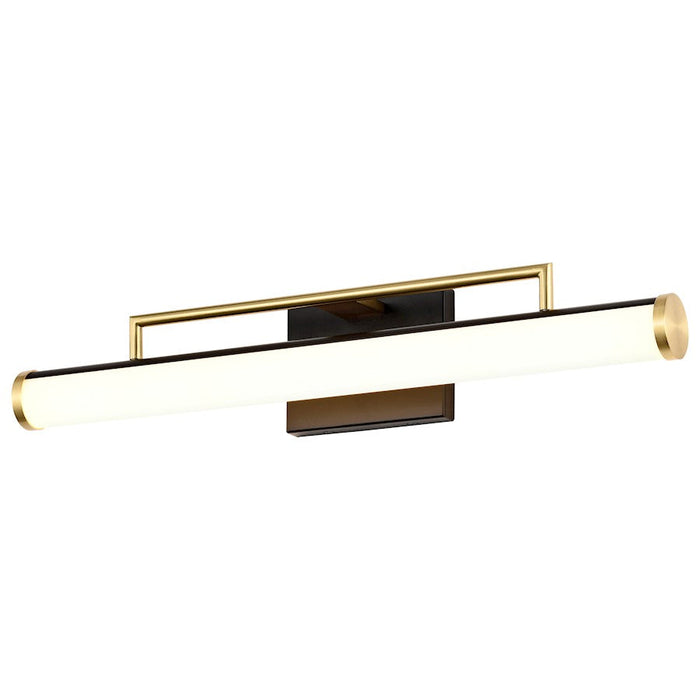 Nuvo Lighting Solano LED Vanity, Black/Brass/White Acrylic Lens