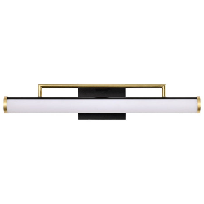 Nuvo Lighting Solano LED Vanity, Black/Brass/White Acrylic Lens