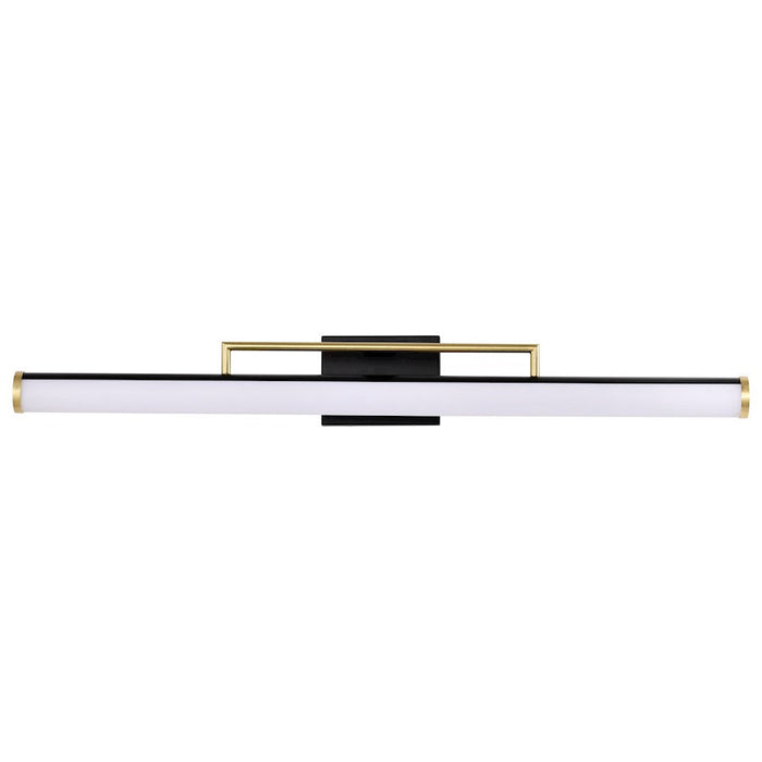 Nuvo Lighting Solano LED Vanity, Black/Brass/White Acrylic Lens