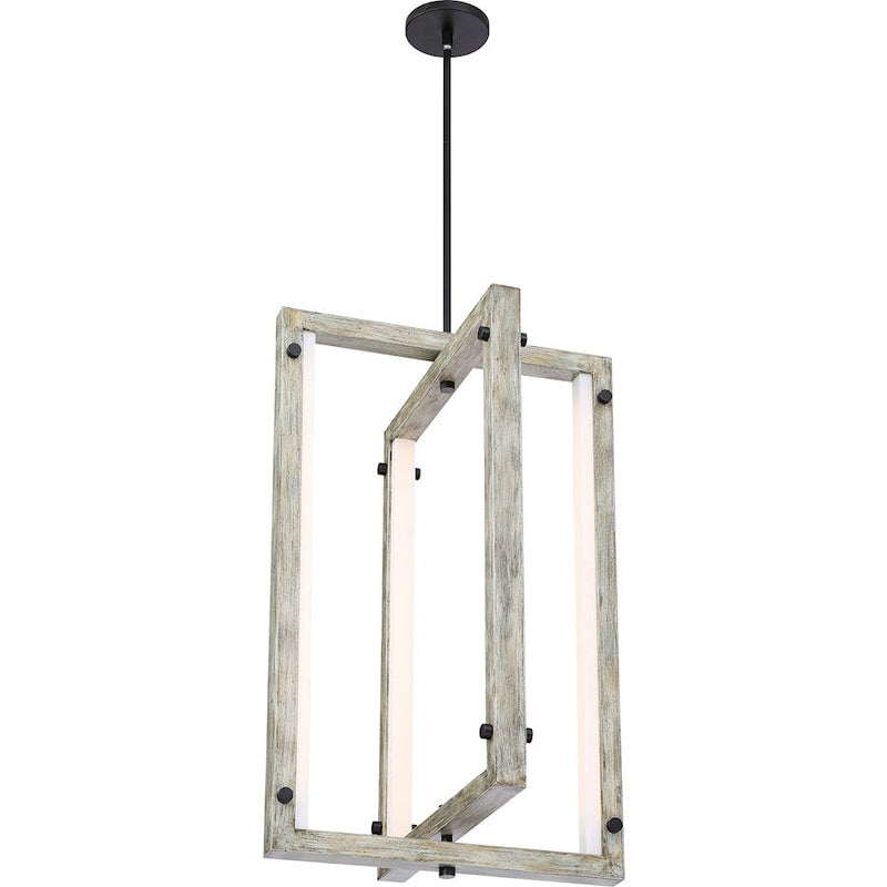 Nuvo Lighting Alta 18in LED Pendant | Black and Gray Wood | Kitchen Island & Dining Room | Damp Rated, 9456 Lumens, 3000K, Dimmable | Model 62-1551