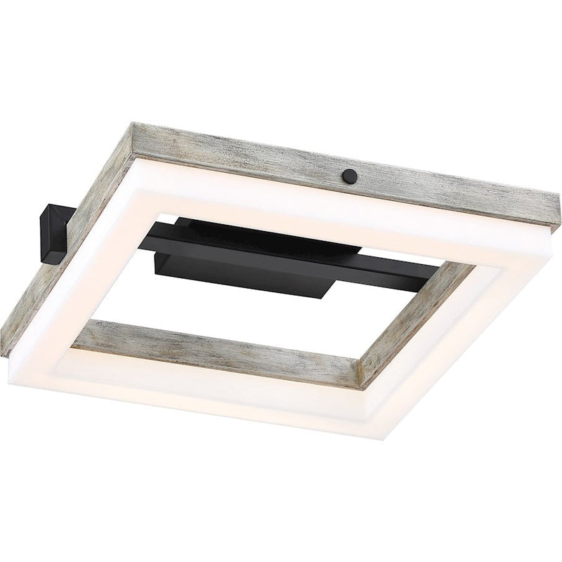 Nuvo Lighting Alta 14in LED Semi Flush Mount | Modern Black and Gray Wood | Bedroom & Hallway Ceiling Light | 4880 Lumens, 3000K, Dimmable | Model 62-1552