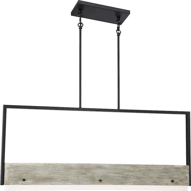 Nuvo Lighting Alta 38in LED Island Pendant | Black and Gray Wood | Kitchen Island & Dining Room | 2360 Lumens, 3000K, Dimmable, 90 CRI | Model 62-1553