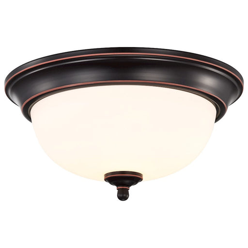 Nuvo Lighting Center Lock 13" LED Flush Mount, Mahogany Bronze/Frosted