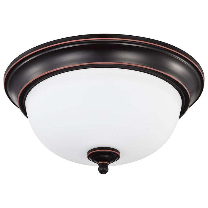 Nuvo Lighting Center Lock 13" LED Flush Mount, Mahogany Bronze/Frosted