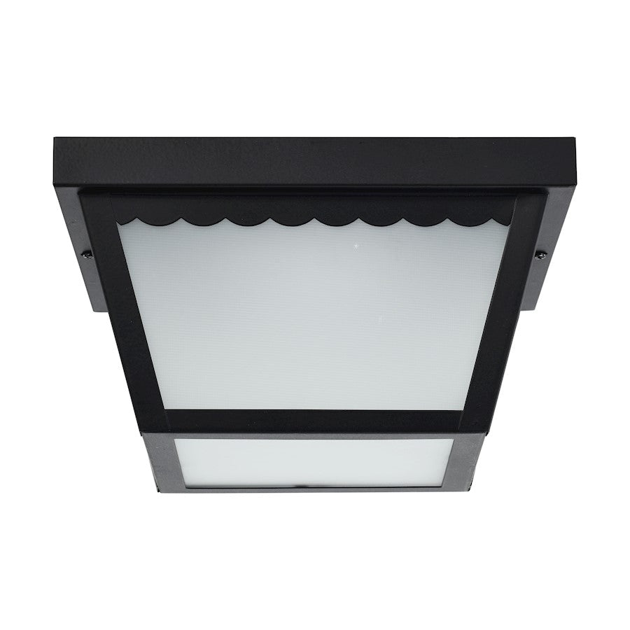 Nuvo Lighting 12W 9" LED Carport Flush Mount, 3000K Black/Frosted - 62-1572