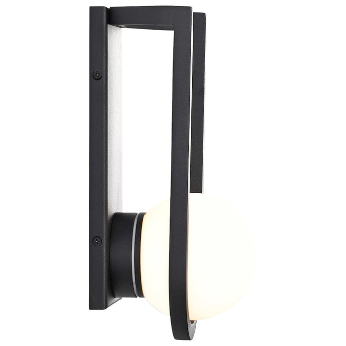 Nuvo Lighting Cradle LED Wall Lantern, Black/White Opal