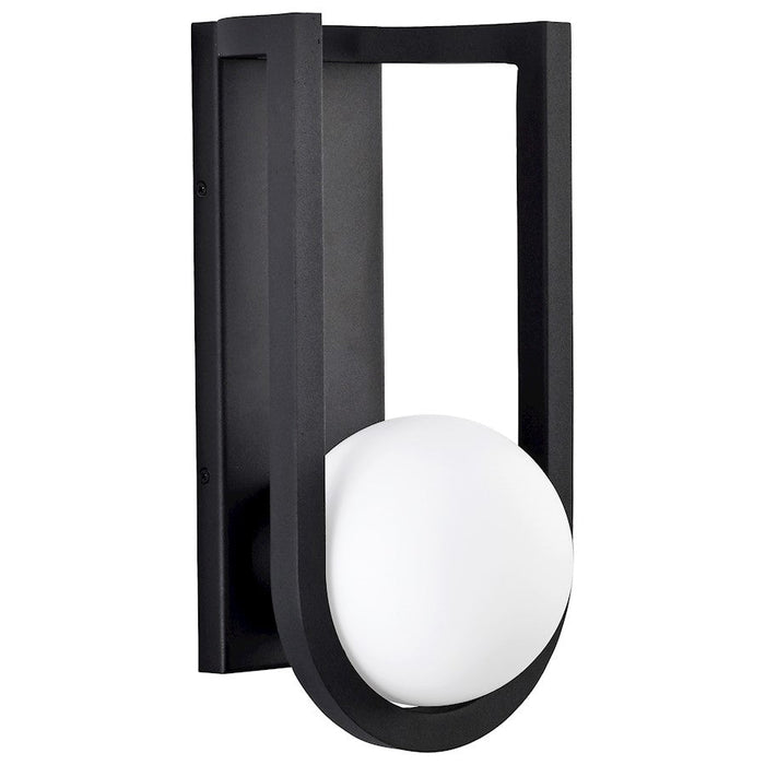 Nuvo Lighting Cradle LED Large Wall Lantern, Black/White Opal - 62-1620