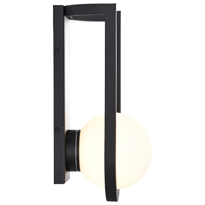 Nuvo Lighting Cradle LED Wall Lantern, Black/White Opal