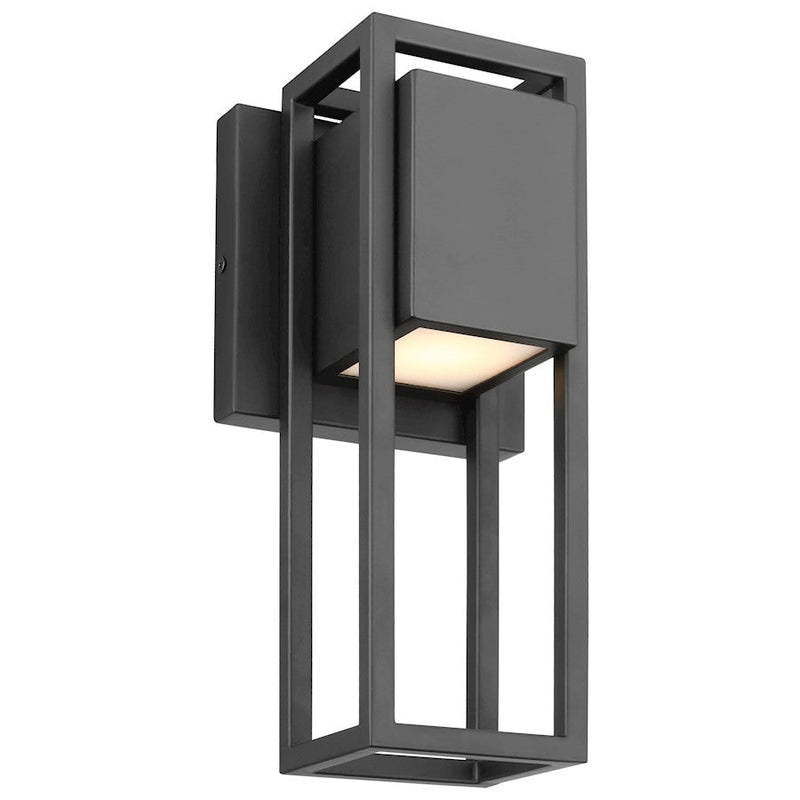 Nuvo Supreme 11in 1-Light Wall Sconce | Modern Matte Black and Frost Glass | Covered Patio & Entryway | 4 x 5 x 11 in | Model 62-1653