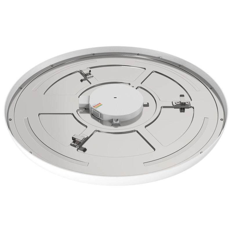Nuvo Lighting Blink Pro Plus 19in 1-Light Flush Mount | Contemporary White Die-Cast Aluminum | Bedroom & Hallway | 19 x 19 x 1 in | Model 62-1778